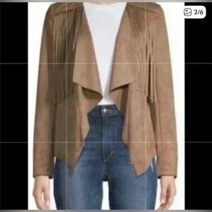 Driftwood Suede Tan Fringe Blazer size Small